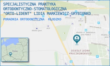 PORADNIA ORTODONTYCZNA - SPECJALISTYCZNA PRAKTYKA ORTODONTYCZNO-STOMATOLOGICZNA "ORTO-LIDENT" LIDIA MARKIEWICZ-GRYBIONKO - PRZYJACIÓŁ DZIECI 1,  KŁODZKO