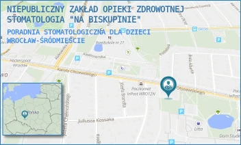 PORADNIA STOMATOLOGICZNA DLA DZIECI - NIEPUBLICZNY ZAKŁAD OPIEKI ZDROWOTNEJ STOMATOLOGIA "NA BISKUPINIE" - UL. KAROLA OLSZEWSKIEGO 21,  WROCŁAW-ŚRÓDMIEŚCIE