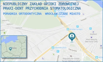PORADNIA ORTODONTYCZNA - NIEPUBLICZNY ZAKŁAD OPIEKI ZDROWOTNEJ PRAXI-DENT PRZYCHODNIA STOMATOLOGICZNA - UL. DŁUGA 68,  WROCŁAW-STARE MIASTO
