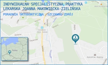 PORADNIA ORTODONTYCZNA - INDYWIDUALNA SPECJALISTYCZNA PRAKTYKA LEKARSKA JOANNA MAKOWIECKA-ZIELIŃSKA - UL. OKRĘŻNA 22,  SZCZAWNO-ZDRÓJ