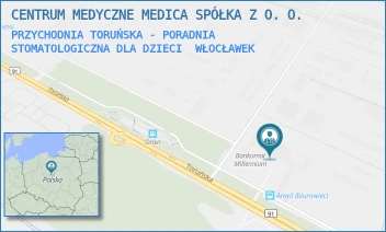 PRZYCHODNIA TORUŃSKA - PORADNIA STOMATOLOGICZNA DLA DZIECI - CENTRUM MEDYCZNE MEDICA SPÓŁKA Z O. O. - TORUŃSKA 222,  WŁOCŁAWEK