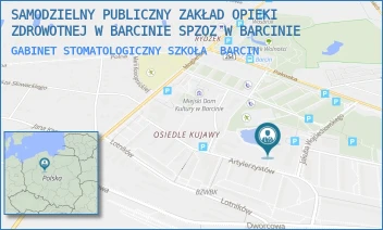 GABINET STOMATOLOGICZNY SZKOŁA - SAMODZIELNY PUBLICZNY ZAKŁAD OPIEKI ZDROWOTNEJ W BARCINIE SPZOZ W BARCINIE - ARTYLERZYSTÓW 13,  BARCIN