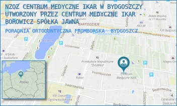 PORADNIA ORTODONTYCZNA FROMBORSKA - NZOZ CENTRUM MEDYCZNE IKAR W BYDGOSZCZY UTWORZONY PRZEZ CENTRUM MEDYCZNE IKAR - BOROWICZ SPÓŁKA JAWNA - FROMBORSKA 18,  BYDGOSZCZ