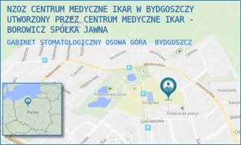 GABINET STOMATOLOGICZNY OSOWA GÓRA - NZOZ CENTRUM MEDYCZNE IKAR W BYDGOSZCZY UTWORZONY PRZEZ CENTRUM MEDYCZNE IKAR - BOROWICZ SPÓŁKA JAWNA - SARDYNKOWA 7,  BYDGOSZCZ