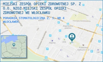 PORADNIA STOMATOLOGICZNA Z. S. NR 4 - MIEJSKI ZESPÓŁ OPIEKI ZDROWOTNEJ SP. Z O.O. NZOZ MIEJSKI ZESPÓŁ OPIEKI ZDROWOTNEJ WE WŁOCŁAWKU - KALISKA 108,  WŁOCŁAWEK