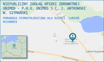 PORADNIA STOMATOLOGICZNA DLA DZIECI - NIEPUBLICZNY ZAKŁAD OPIEKI ZDROWOTNEJ UNIMED - P.H.U. UNIMED S.C. J. ANTKOWSKI W. SZYMAŃSKI - SZKOLNA 15,  LUBIEŃ KUJAWSKI