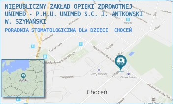 PORADNIA STOMATOLOGICZNA DLA DZIECI - NIEPUBLICZNY ZAKŁAD OPIEKI ZDROWOTNEJ UNIMED - P.H.U. UNIMED S.C. J. ANTKOWSKI W. SZYMAŃSKI - SIKORSKIEGO 12,  CHOCEŃ