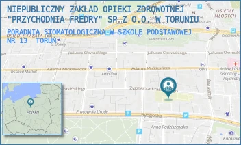 PORADNIA STOMATOLOGICZNA W SZKOLE PODSTAWOWEJ NR 13 - NIEPUBLICZNY ZAKŁAD OPIEKI ZDROWOTNEJ "PRZYCHODNIA FREDRY" SP Z O.O. W TORUNIU - KRASIŃSKIEGO 45,  TORUŃ