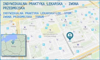 INDYWIDUALNA PRAKTYKA LEKARSKA LEK. STOM. IWONA PRZEDMOJSKA - INDYWIDUALNA PRAKTYKA LEKARSKA - IWONA PRZEDMOJSKA - KOSYNIERÓW KOŚCIUSZKOWSKICH 11,  TORUŃ