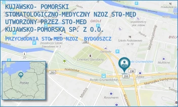 PRZYCHODNIA STO-MED NZOZ - KUJAWSKO- POMORSKI STOMATOLOGICZNO-MEDYCZNY NZOZ STO-MED UTWORZONY PRZEZ STO-MED KUJAWSKO-POMORSKĄ SP. Z O.O. - GRUNWALDZKA 1-3,  BYDGOSZCZ