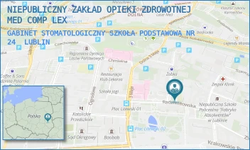 GABINET STOMATOLOGICZNY SZKOŁA PODSTAWOWA NR 24 - NIEPUBLICZNY ZAKŁAD OPIEKI ZDROWOTNEJ MED COMP LEX - NIECAŁA 1,  LUBLIN
