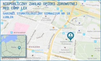 GABINET STOMATOLOGICZNY GIMNAZJUM NR 18 - NIEPUBLICZNY ZAKŁAD OPIEKI ZDROWOTNEJ MED COMP LEX - DŁUGOSZA 8,  LUBLIN