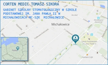 GABINET SZKOLNY STOMATOLOGICZNY W SZKOLE PODSTAWOWEJ IM. JANA PAWŁA II W MICHAŁOWICACH MC-SZK - CORTEN MEDIC TOMASZ SIKORA - SZKOLNA 15,  MICHAŁOWICE