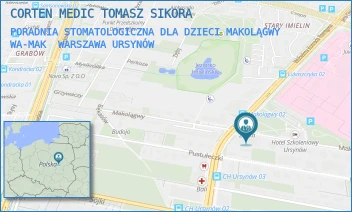 PORADNIA STOMATOLOGICZNA DLA DZIECI MAKOLĄGWY WA-MAK - CORTEN MEDIC TOMASZ SIKORA - MAKOLĄGWY 21/U-4,  WARSZAWA URSYNÓW