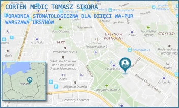 PORADNIA STOMATOLOGICZNA DLA DZIECI WA-PUR - CORTEN MEDIC TOMASZ SIKORA - PASAŻ URSYNOWSKI 9,  WARSZAWA URSYNÓW