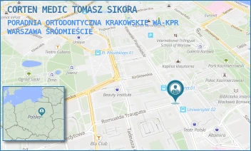 PORADNIA ORTODONTYCZNA KRAKOWSKIE WA-KPR - CORTEN MEDIC TOMASZ SIKORA - KRAKOWSKIE PRZEDMIEŚCIE 24,  WARSZAWA ŚRÓDMIEŚCIE