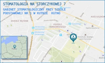 GABINET STOMATOLOGICZNY PRZY SZKOLE PODSTAWOWEJ NR 1 W KUTNIE - STOMATOLOGIA NA STORCZYKOWEJ 7 - UL. KANCLERZA ANDRZEJA ZAMOYSKIEGO 1,  KUTNO
