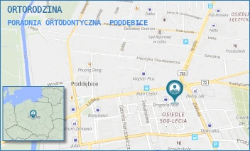 PORADNIA ORTODONTYCZNA - ORTORODZINA - UL. ZIELONA 1 A,  PODDĘBICE