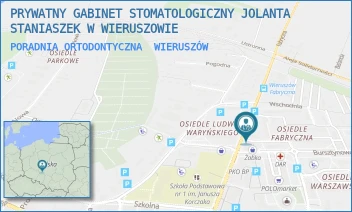 PORADNIA ORTODONTYCZNA - PRYWATNY GABINET STOMATOLOGICZNY JOLANTA STANIASZEK W WIERUSZOWIE - UL. FABRYCZNA 6,  WIERUSZÓW