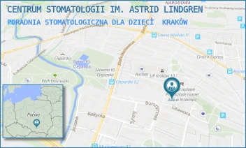 PORADNIA STOMATOLOGICZNA DLA DZIECI - CENTRUM STOMATOLOGII IM. ASTRID LINDGREN - UL. SIEWNA 23 D,  KRAKÓW
