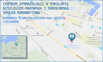 PORADNIA STOMATOLOGICZNA DLA DZIECI - CENTRUM STOMATOLOGII W ESKULAPIE OLSZLEGIER-MAKOWSKA I SOKOŁOWSKA SPÓŁKA KOMANDYTOWA - GABRIELA NARUTOWICZA 20,  CIECHANÓW
