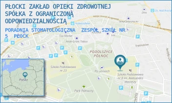 PORADNIA STOMATOLOGICZNA ZESPÓŁ SZKÓŁ NR 5 - PŁOCKI ZAKŁAD OPIEKI ZDROWOTNEJ SPÓŁKA Z OGRANICZONĄ ODPOWIEDZIALNOŚCIĄ - KUTRZEBY 2A, PŁOCK