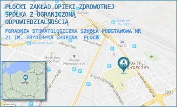 PORADNIA STOMATOLOGICZNA SZKOŁA PODSTAWOWA NR 21 IM. FRYDERYKA CHOPINA - PŁOCKI ZAKŁAD OPIEKI ZDROWOTNEJ SPÓŁKA Z OGRANICZONĄ ODPOWIEDZIALNOŚCIĄ - CHOPINA 62, PŁOCK