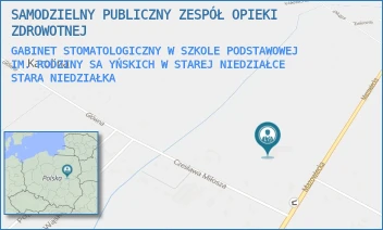 GABINET STOMATOLOGICZNY W SZKOLE PODSTAWOWEJ IM. RODZINY SAYŃSKICH W STAREJ NIEDZIAŁCE - SAMODZIELNY PUBLICZNY ZESPÓŁ OPIEKI ZDROWOTNEJ - MAZOWIECKA 154,  STARA NIEDZIAŁKA
