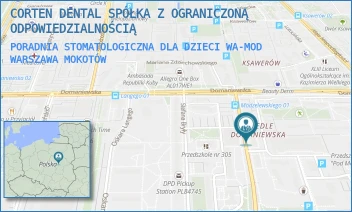 PORADNIA STOMATOLOGICZNA DLA DZIECI WA-MOD - CORTEN DENTAL SPÓŁKA Z OGRANICZONĄ ODPOWIEDZIALNOŚCIĄ - ZYGMUNTA MODZELEWSKIEGO 58,  WARSZAWA MOKOTÓW