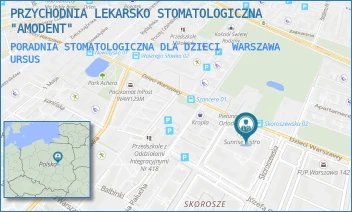 PORADNIA STOMATOLOGICZNA DLA DZIECI - PRZYCHODNIA LEKARSKO STOMATOLOGICZNA "AMODENT" - DZIECI WARSZAWY 29U XI/XII,  WARSZAWA URSUS