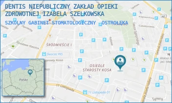 SZKOLNY GABINET STOMATOLOGICZNY - DENTIS NIEPUBLICZNY ZAKŁAD OPIEKI ZDROWOTNEJ IZABELA SZELKOWSKA - GEN. JÓZEFA HALLERA 12,  OSTROŁĘKA