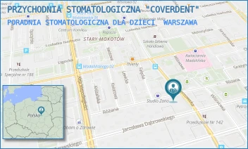 PORADNIA STOMATOLOGICZNA DLA DZIECI - PRZYCHODNIA STOMATOLOGICZNA "COVERDENT" - RÓŻANA 37,  WARSZAWA