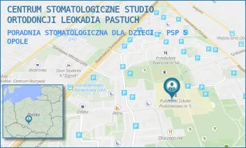 PORADNIA STOMATOLOGICZNA DLA DZIECI - PSP 5 - CENTRUM STOMATOLOGICZNE STUDIO ORTODONCJI LEOKADIA PASTUCH - UL. MAJORA "HUBALA" 2,  OPOLE