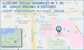 GABINET STOMATOLOGICZNY DLA DZIECI - KLINICZNY SZPITAL WOJEWÓDZKI NR 2 IM. ŚW. JADWIGI KRÓLOWEJ W RZESZOWIE - UL. LWOWSKA 60,  RZESZÓW