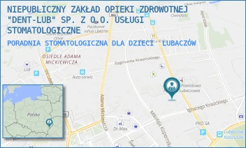 PORADNIA STOMATOLOGICZNA DLA DZIECI - NIEPUBLICZNY ZAKŁAD OPIEKI ZDROWOTNEJ "DENT-LUB" SP. Z O.O. USŁUGI STOMATOLOGICZNE - UL. JULIUSZA SŁOWACKIEGO 9,  LUBACZÓW