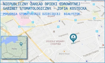 PORADNIA STOMATOLOGII DZIECIĘCEJ - NIEPUBLICZNY ZAKŁAD OPIEKI ZDROWOTNEJ GABINET STOMATOLOGICZNY - ZOFIA KOSTECKA - KOSZYKOWA 7,  BIAŁYSTOK