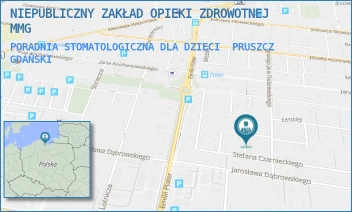 PORADNIA STOMATOLOGICZNA DLA DZIECI - NIEPUBLICZNY ZAKŁAD OPIEKI ZDROWOTNEJ MMG - UL. STEFANA OKRZEI 4,  PRUSZCZ GDAŃSKI