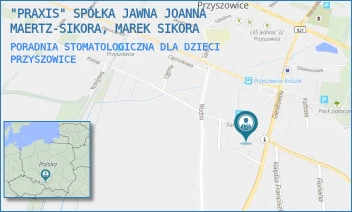 PORADNIA STOMATOLOGICZNA DLA DZIECI - PRAXIS-NOVA SPÓŁKA Z OGRANICZONĄ ODPOWIEDZIALNOŚCIĄ - UL. POLNA 29B,  PRZYSZOWICE