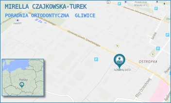 PORADNIA ORTODONTYCZNA - MIRELLA CZAJKOWSKA-TUREK - UL. JÓZEFA SOWIŃSKIEGO 3,  GLIWICE