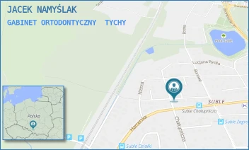 GABINET ORTODONTYCZNY - JACEK NAMYŚLAK NIEPUBLICZNY ZAKŁAD OPIEKI ZDROWOTNEJ ORTO-DENS ORTODONCJA STOMATOLOGIA - UL. ZRĘBOWA 18,  TYCHY