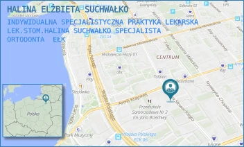 INDYWIDUALNA SPECJALISTYCZNA PRAKTYKA LEKARSKA LEK.STOM.HALINA SUCHWAŁKO SPECJALISTA ORTODONTA - HALINA ELŻBIETA SUCHWAŁKO - SŁOWACKIEGO 15K, EŁK