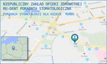 PORADNIA STOMATOLOGII DLA DZIECI - NIEPUBLICZNY ZAKŁAD OPIEKI ZDROWOTNEJ RU-DENT PORADNIA STOMATOLOGICZNA - ŁĄKOWA 2A,  TUREK