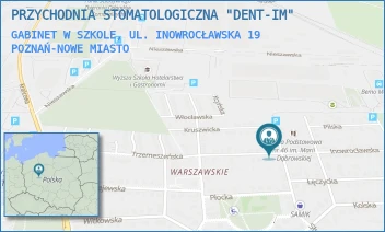 GABINET W SZKOLE, UL. INOWROCŁAWSKA 19 - PRZYCHODNIA STOMATOLOGICZNA "DENT-IM" - INOWROCŁAWSKA 19,  POZNAŃ-NOWE MIASTO