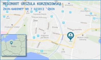 ŻNIN GABINET NR 7 DZIECI - MEDIROOT URSZULA KORZENIOWSKA - SZKOLNA 4,  ŻNIN