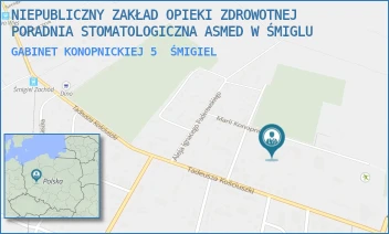 GABINET KONOPNICKIEJ 5 - KRZYSZTOF KAPEK NZOZ PORADNIA STOMATOLOGICZNA "ASMED" W ŚMIGLU FIRMA HANDLOWO-USŁUGOWA - KONOPNICKIEJ 5, ŚMIGIEL