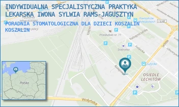 PORADNIA STOMATOLOGICZNA DLA DZIECI KOSZALIN - INDYWIDUALNA SPECJALISTYCZNA PRAKTYKA LEKARSKA IWONA SYLWIA RAMS-JAGUSZTYN - KOLEJOWA 71,  KOSZALIN