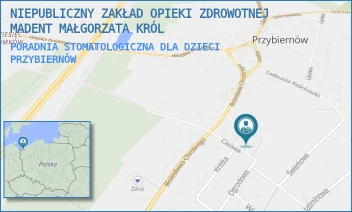 PORADNIA STOMATOLOGICZNA DLA DZIECI - NIEPUBLICZNY ZAKŁAD OPIEKI ZDROWOTNEJ MADENT MAŁGORZATA KRÓL - CISOWA 3,  PRZYBIERNÓW