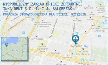 PORADNIA STOMATOLOGICZNA DLA DZIECI - NIEPUBLICZNY ZAKŁAD OPIEKI ZDROWOTNEJ INKA-DENT S.C. I. I J. BALCERZAK - KOPERNIKA 16/2,  SZCZECIN