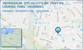 PORADNIA ORTODONTYCZNA - INDYWIDUALNA SPECJALISTYCZNA PRAKTYKA LEKARSKA PAWEŁ JAKUBOWSKI - SIKORSKIEGO 12-14,  BIAŁOGARD