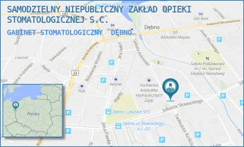 GABINET STOMATOLOGICZNY - SAMODZIELNY NIEPUBLICZNY ZAKŁAD OPIEKI STOMATOLOGICZNEJ S.C. - KOŚCIUSZKI 17,  DĘBNO